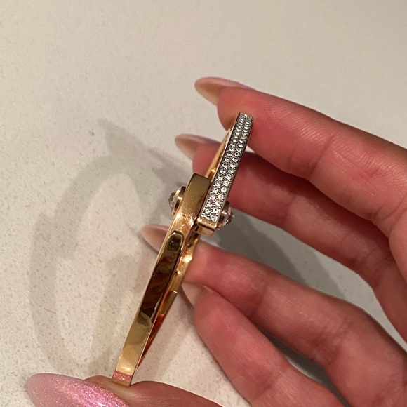 Rose gold Swarovski diamond bangle - Picture 2 of 8